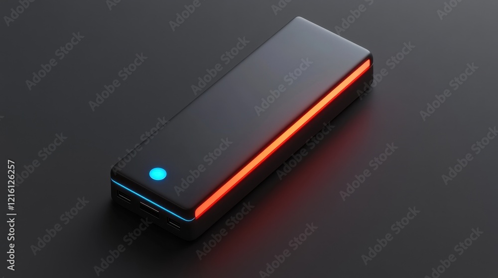 Poster digital voice recorder glowing softly with a recording light indicator on.