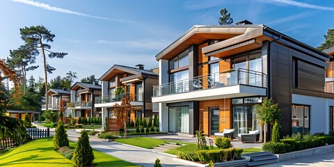 Fototapeta premium New house for rent or sell. Real estate concept