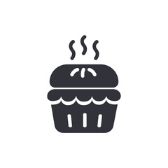 Cupcake solid icons, minimalist vector illustration ,simple transparent graphic element .Isolated on white background
