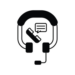 Support  glyph icon with white background vector stock illustration