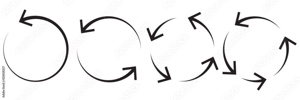 Poster set of circle arrow vector icons. recycling icon. circular vector arrows. refresh and reload arrow i