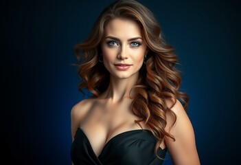 Glamorous woman in evening gown