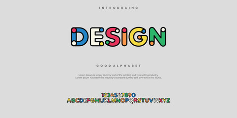 Design Modern colorfull minimal abstract alphabet fonts. Typography creative font. vector illustration