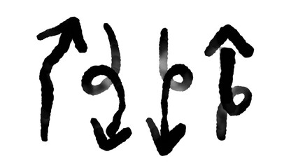 black pencil strokes water color with isolated on white background