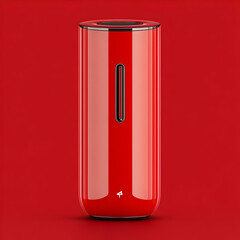 Red 3D Render of a Sleek Cylinder