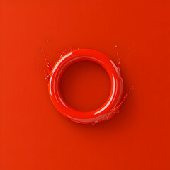Red Liquid Ring 3D Illustration