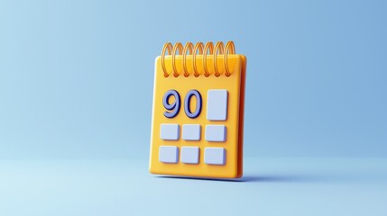 3D planner icon for 90 days with highlighted important milestones.