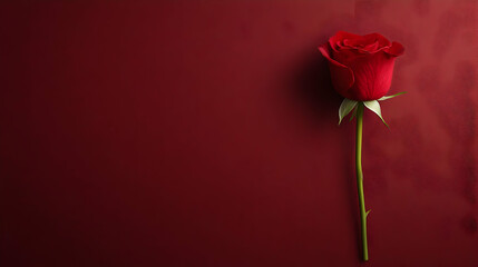 Obraz premium Red Rose Illustration on Maroon Background