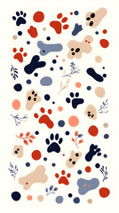 Paw Prints Abstract Illustration