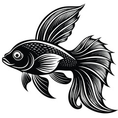 A Fish With Fins Flowing High Quality Editable Vector Design and illustration