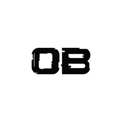 OB monogram logo design letter text name symbol monochrome logotype alphabet character simple logo