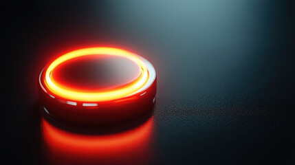 glowing alert badge on dark surface, symbolizing notifications