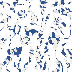 seamless pattern with blue flowers