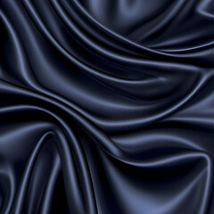 Fototapeta premium Dark Blue Silk Drape 3D Illustration