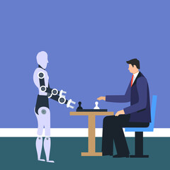 robot playing with human