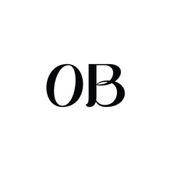 OB monogram logo design letter text name symbol monochrome logotype alphabet character simple logo