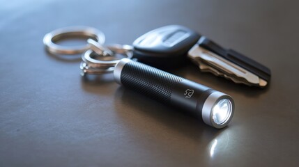 Mini Keychain LED Flashlight with Car Keys