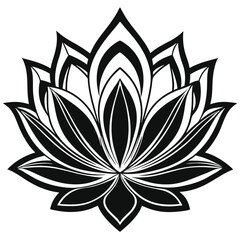 A Clean Modern Design Of A Lotus Flower High Quality Editable Vector Design and illustration