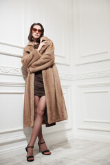 brown mink fur coat
