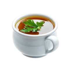Aromatic Broth in a White Cup - Delicious and Healthy Soup