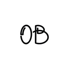 OB monogram logo design letter text name symbol monochrome logotype alphabet character simple logo
