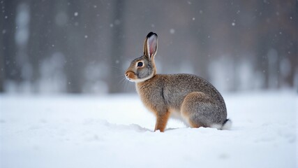 Obraz premium Rabbit in the Snow