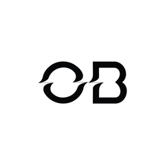 OB monogram logo design letter text name symbol monochrome logotype alphabet character simple logo