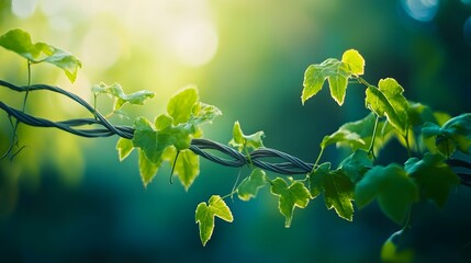 A close-up of intertwined vines or plants growing together, forming natural links in the environment