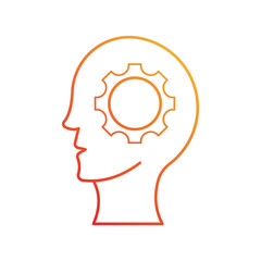 Head  gradient icon with white background vector stock illustration