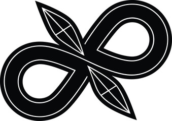 Obraz premium Intertwined Infinity Symbol, Elegant Black and White Design, Abstract Art