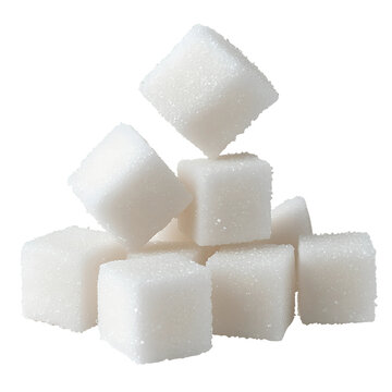 Stack of sugar cubes png isolated on transparent background