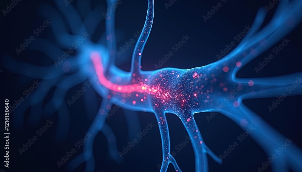 Poster abstract representation of a neuron firing