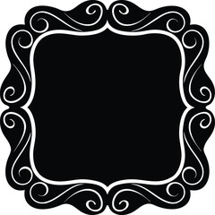 Elegant Black and White Swirl Frame Border Design Template