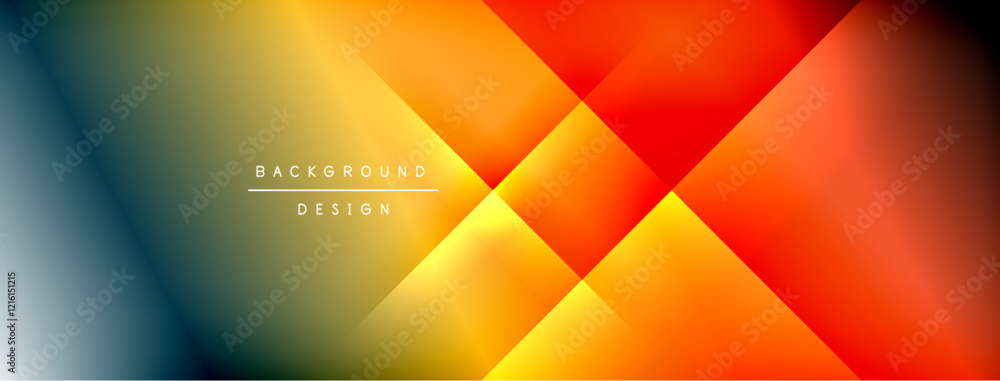 Poster Dynamic shadow lines with gradient colors geometric background