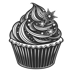 A Quirky Cupcake Design With Frosting Details High Quality Editable Vector Design and illustration