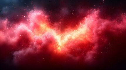 Naklejka premium Red Nebula Abstract Background