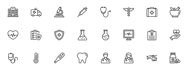 Medical Vector Icon Set. Medical and Health care icon vector