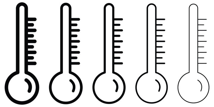 Thermometer icon set. Temperature thermometer icon collection. Weather thermometer icon vector illustrator.