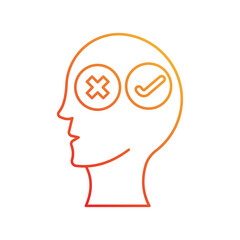 Decision  gradient icon with white background vector stock illustration