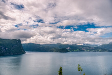 Fototapeta premium Liabygda is a village in the municipality of Stranda in Møre og Romsdal county, Norway.