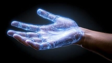 Obraz premium 3D Render Glowing Hand Illustration