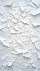 Fototapeta premium Abstract White Crumpled Paper Background