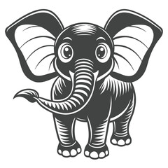 A Playful Elephant With Oversized Ears High Quality Editable Vector Design and illustration