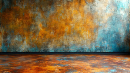 Rustic Orange Blue Room Background Illustration