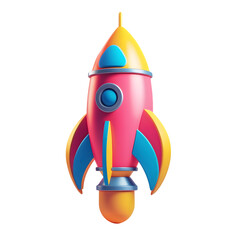 rocket cartoon on transparent background 