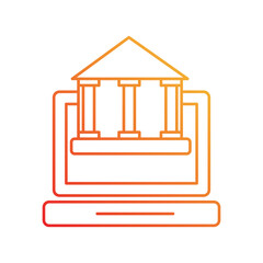 Online Banking gradient icon with white background vector stock illustration