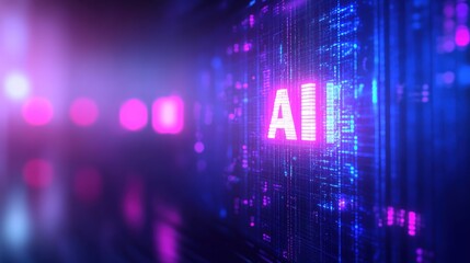 Obraz premium AI Technology: Futuristic Digital World