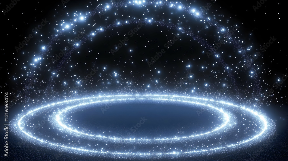 Poster Abstract Background with Glowing Light Particles Creates a Magical and Enchanting Atmosphere Perfectly.