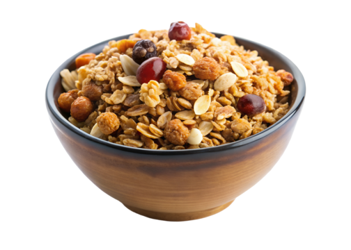 bowl of muesli clipart image on transparent background