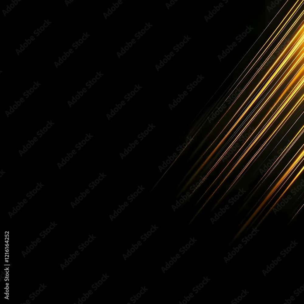 Poster abstract background with diagonal golden light rays on a dark backdrop